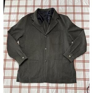 Luciano Barbera Button Up Sz 54 Herringbone Wool Cashmere Jacket Blazer